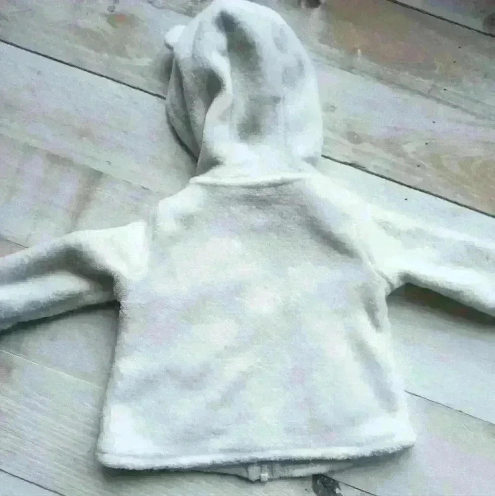 Carter's Zip Up Fuzzy Sherpa Jacket Sweater Size 6 Months Baby Girl Off White